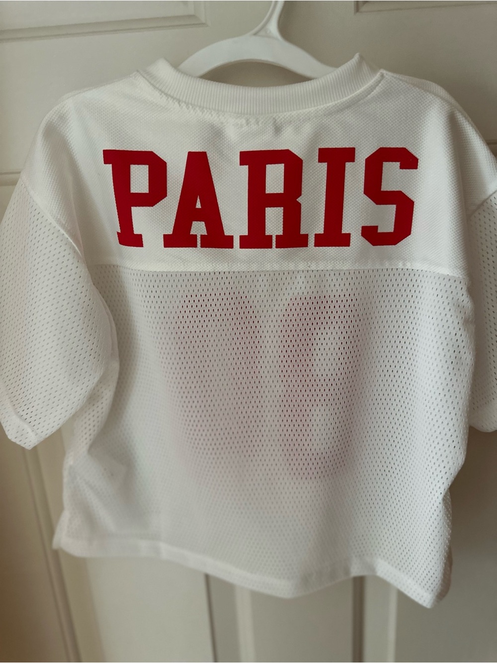 Zara White Mesh Jersey, Paris Detail